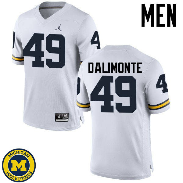 Men Michigan Wolverines #49 Anthony Dalimonte White High School Jersey